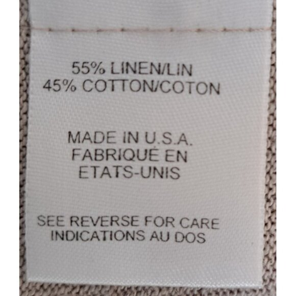 Tallbots Women's L Beige Linen Blend Button Front Maxi Dress Short Sleeves - Picture 7 of 10